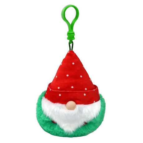 Ty beanie boo's clip christmas gnome topsy, 7 cm
