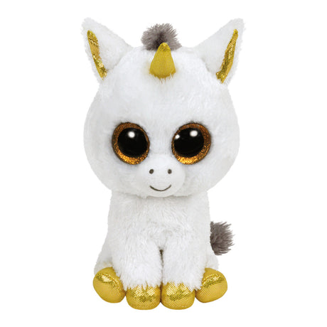 Ty hue hvid enhjørning pegasus krammetøj 15cm