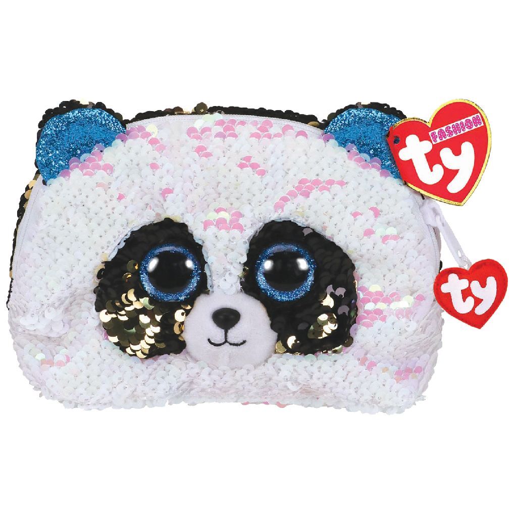 Ty mode håndtaske panda bambus 20 cm sort og hvid