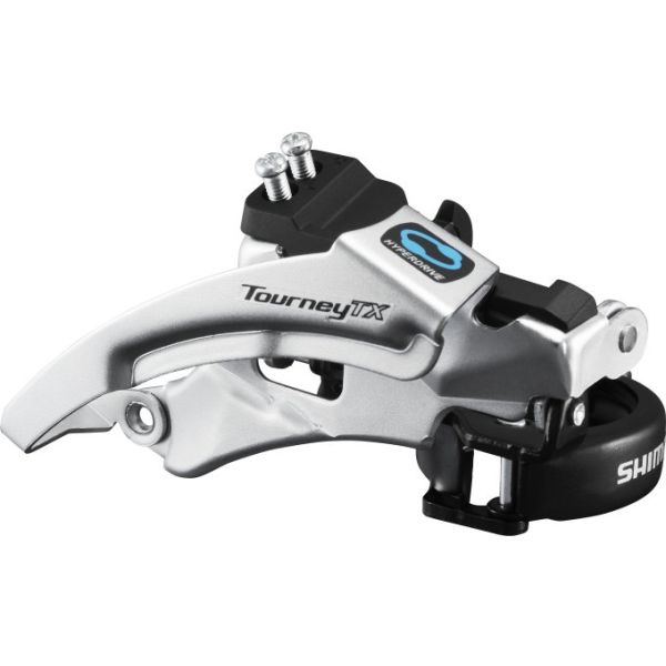 Shimano forskifter 7 8-trins tourney fd-tx800 topsving - lav klemme - 42-48t - sort sølv