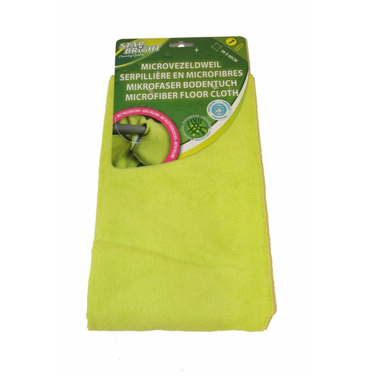 Starbright microvezel dweil med velcro grøn 50x60cm