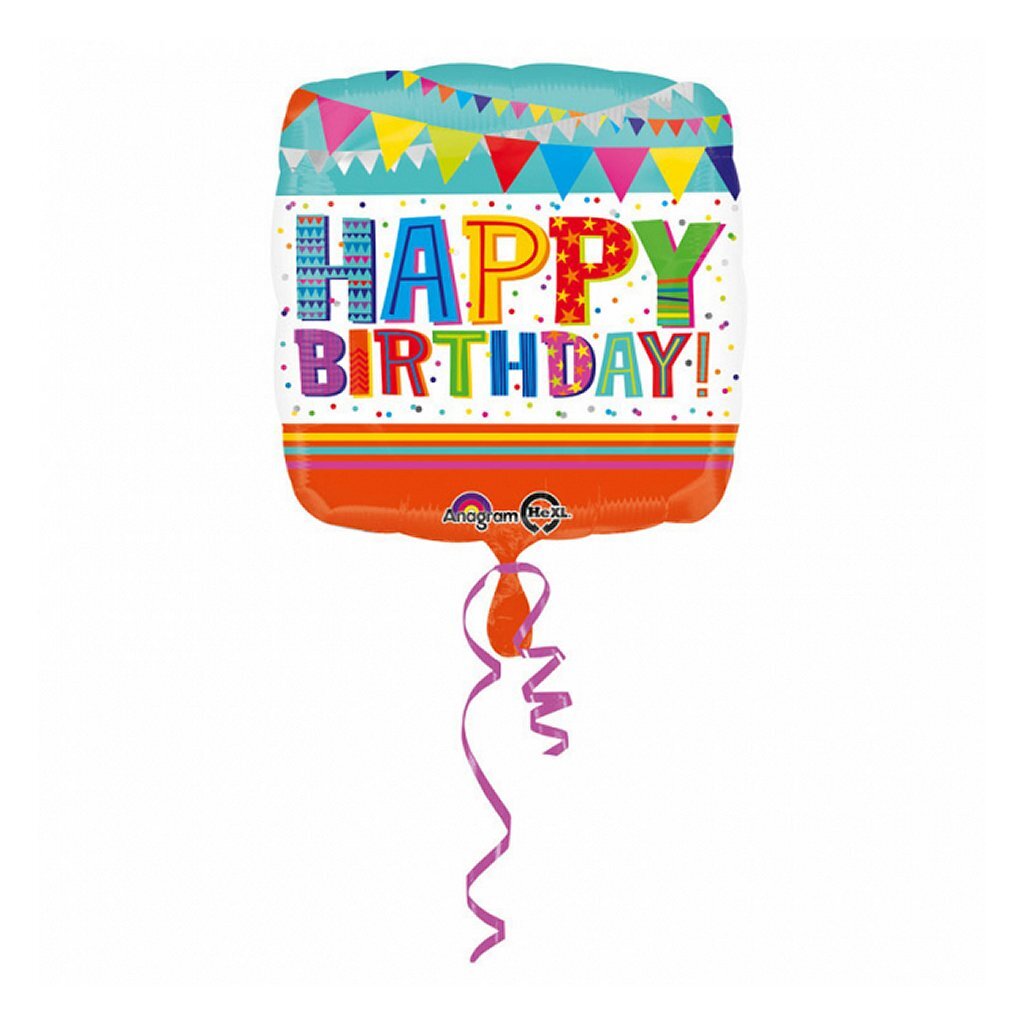 Anagram folieballon tillykke med fødselsdagen 43x43 cm