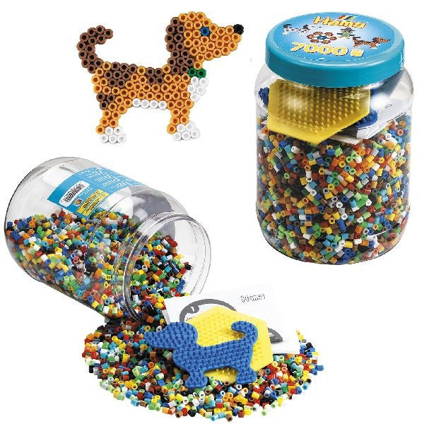 Hama jern på perler sat i potte 7000 stk blå