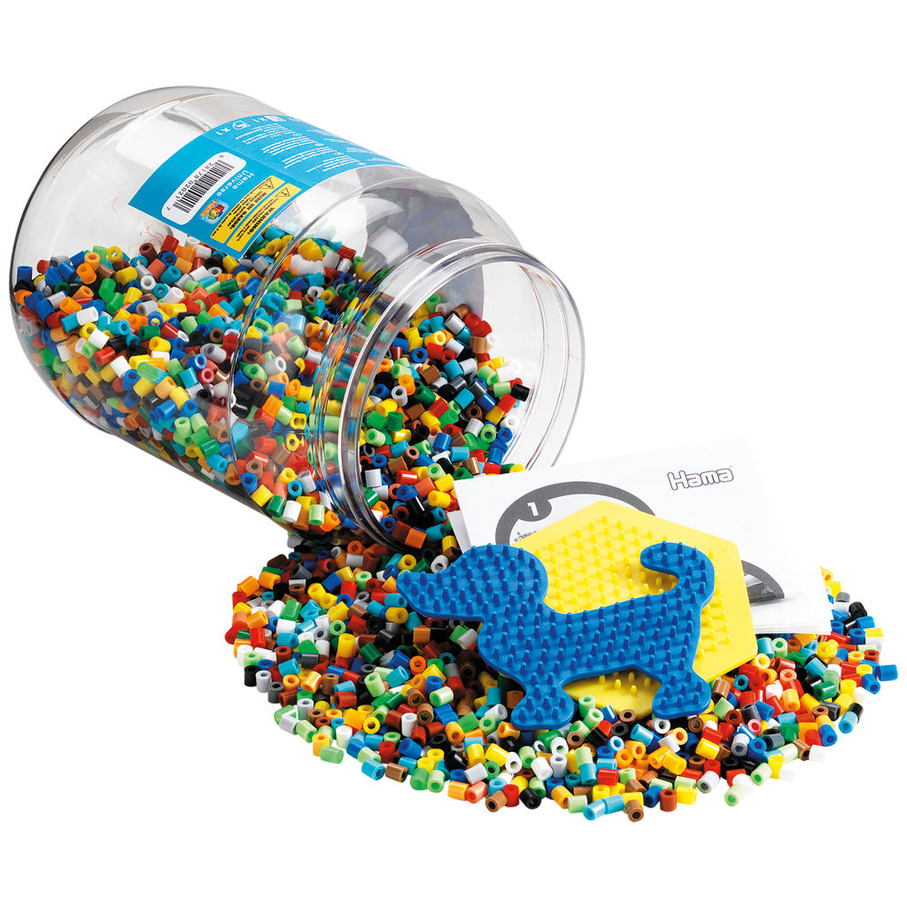 Hama jern på perler sat i potte 7000 stk blå