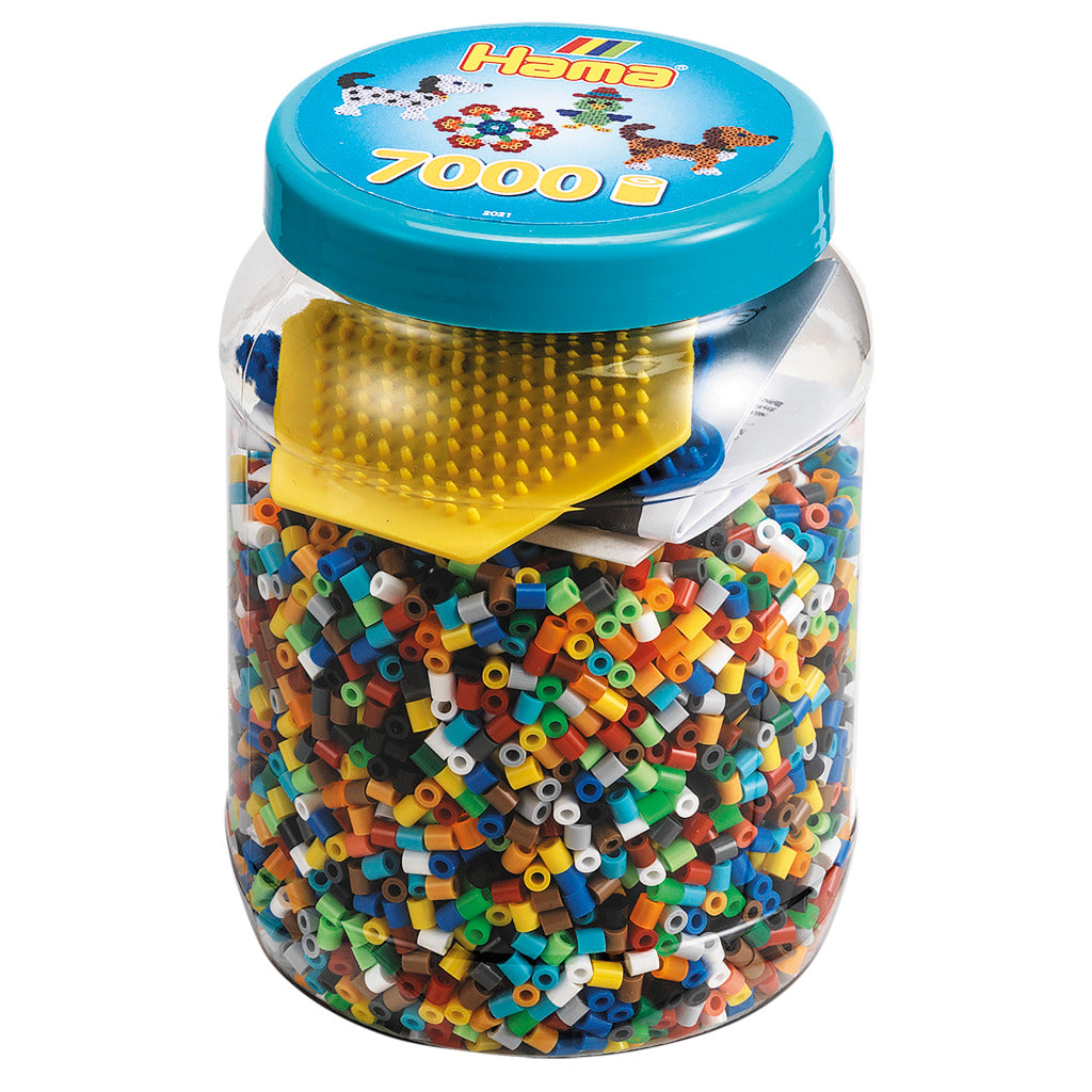 Hama jern på perler sat i potte 7000 stk blå