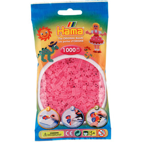Hama strygeperler - 1000 stykker - pink gennemsigtig