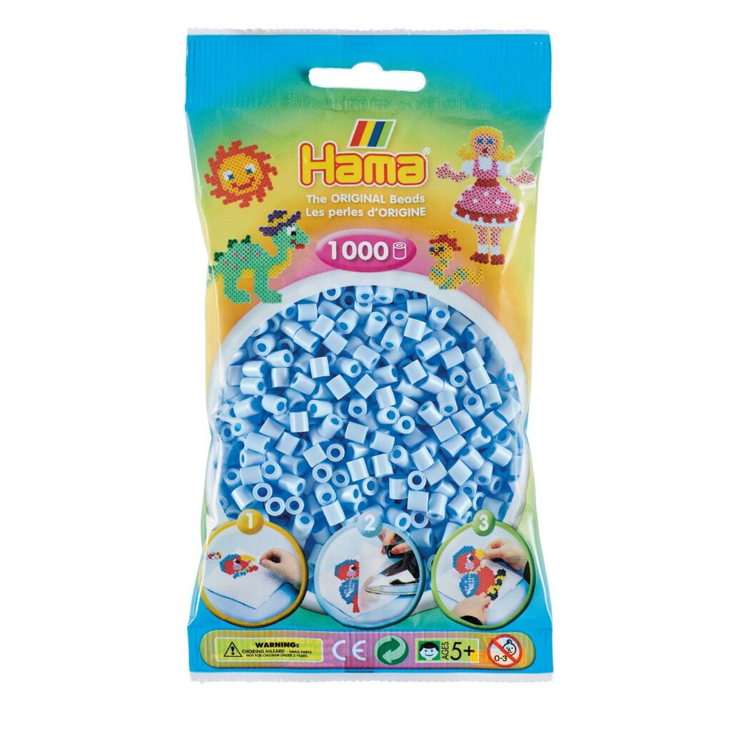 Hama strygeperler isblå pastel – 1000 stk