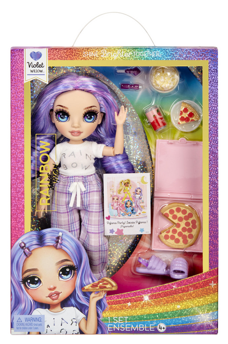 Rainbow high junior high pyjamasfest - 23 cm - violet (lilla) - modedukke