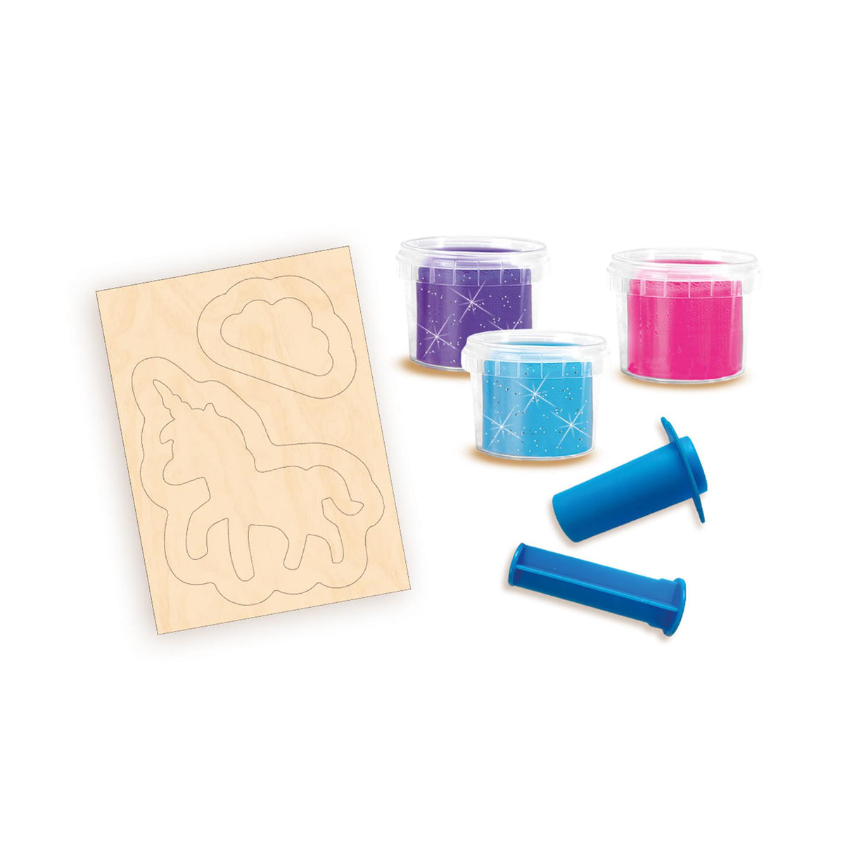 Ses clay - enhjørninger neon glitter - legesæt lavet af modeller