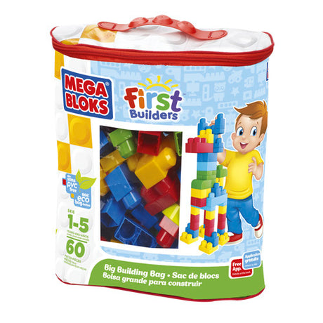 Mega Bloks stor byggetaske - 60 klodser - klassiske byggeklodser til 1+ år