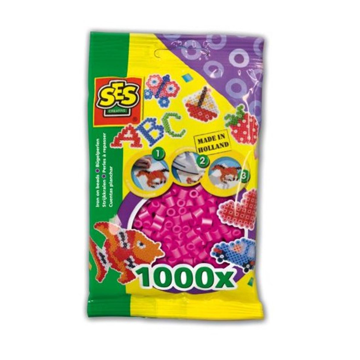 Ses strygeperler neon pink 1000 stk