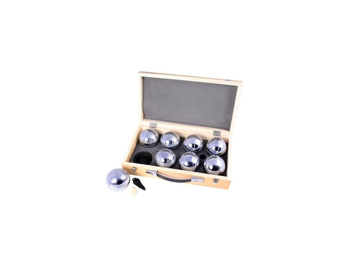Engelhart metal jeu de boules - 8 bolde i trækasse - luksussæt - petanque - boules - metalkugler - egnet til enhver jeu de boules bane - longfield