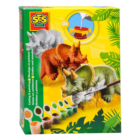 Ses gipsstøbning og maling af triceratops