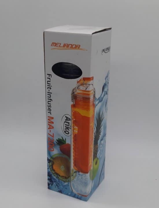 Van der Doelen frugtdrikkeflaske med frugtinfuser 800 ml stor appelsin