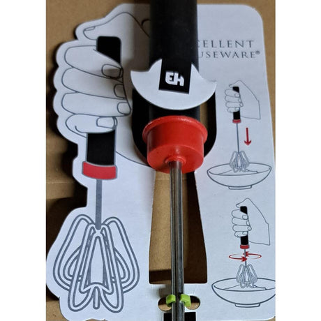 Fremragende husholdningsartikler piskeris plast med rustfrit stål 26x6x6cm rød
