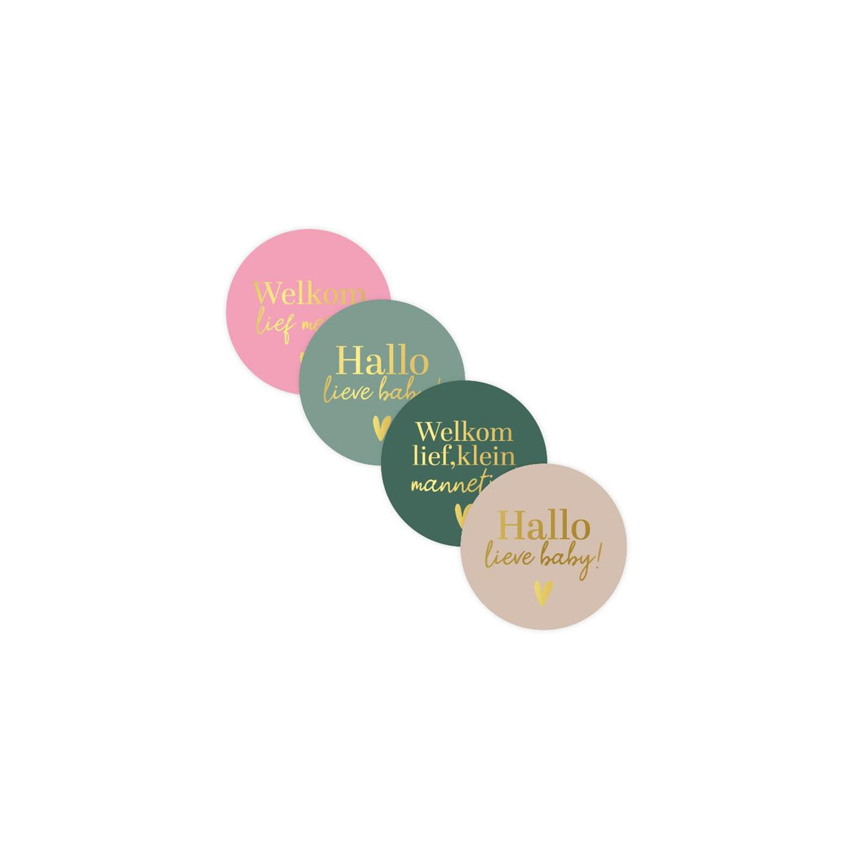 Kassaplan stickers hallo lieve baby ø40mm rol a 250 stuks