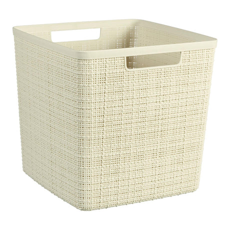 Curver jute opbevaringskurv terning - 17 liter - råhvid