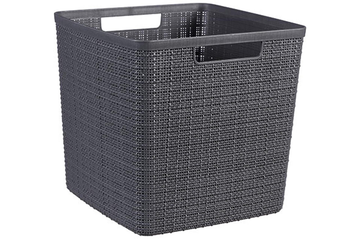 Curver jute kurv terning 17 liter mørkegrå 28x28x27cm