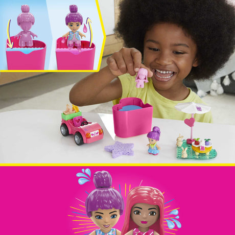 Mega Bloks Mega Barbie Color Reveal Cabriolet byggelegetøj
