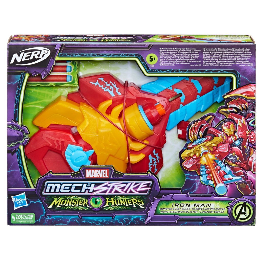 Nerf marvel mech strike monster hunters iron man + 3 pile