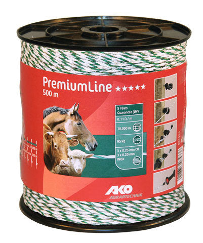Ako produkter premiumline elhegn hvid grøn 3 rustfrit stål 3 kobber 500m