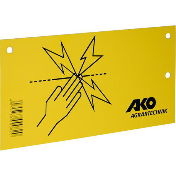 Ako produkters advarselsskilt for elhegn
