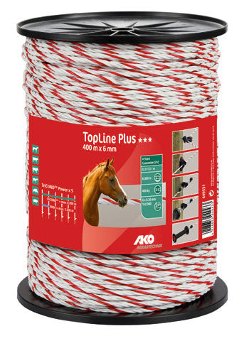 Ako produkter topline plus stødsnor hvid rød 6mm 400m tricond