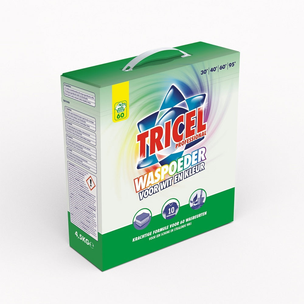 Tricel produkter vaskepulver til hvid farve 4 5kg