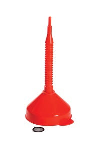 Produkttragt med fleksibel tud og si 160mm
