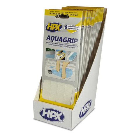 Hpx produkter anti-slip tape aqua grip 8 stykker gennemsigtig 20mm x 240mm