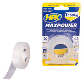 Hpx produkter dobbeltklæbende tape maxpower gennemsigtig 19mm x 5m