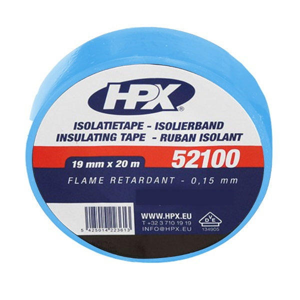 Hpx produkter isoleringstape 52100 vde 19mm 20mtr blå