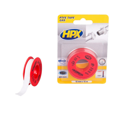 Hpx producten afdichtingstape gas blister wit 12mm x 12m en 751 3