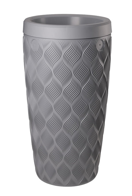 Produkter regntønde flow platin grå 240l inkl. planter
