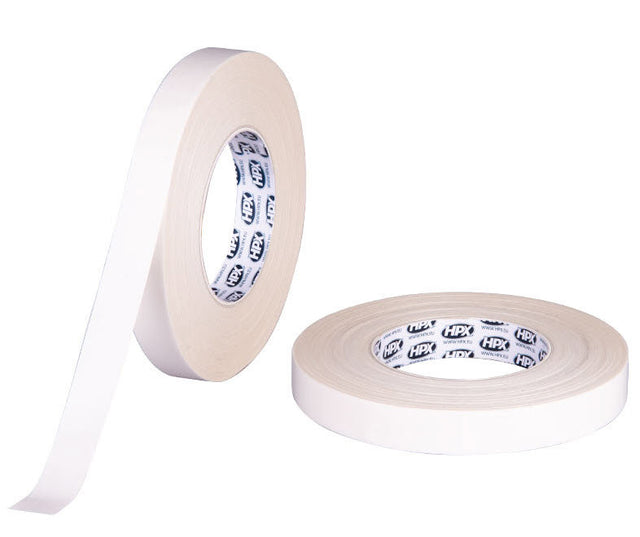 Hpx produkter dobbeltsidet papirtape hvid 19mm x 50m