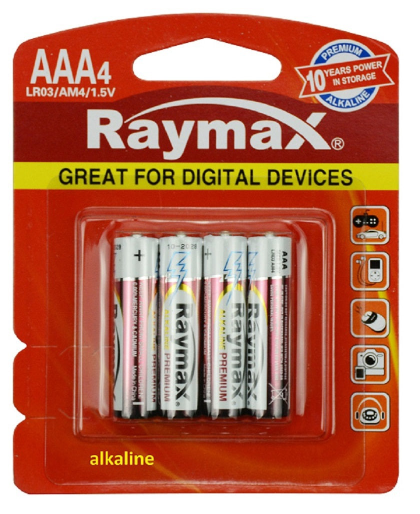 Raymax produkter batteri penlite mini alkaline lr03 aaa 1 5v x4 stk