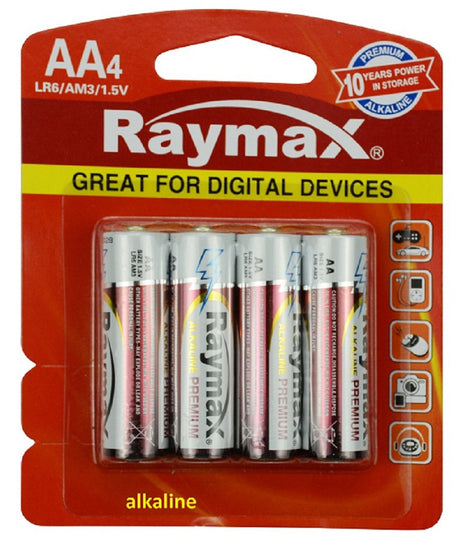 Raymax produkter batteri penlite alkaline lr6 aa x4 stk