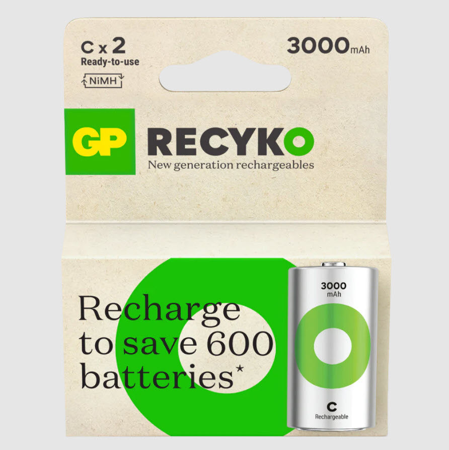 GP products battery rechargeable recykoplus c x2 pcs