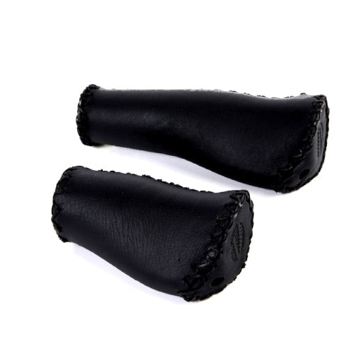 Velo Handle Leather Ergo 92 135mm sort