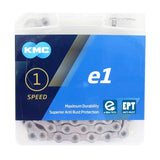Kmc kæde e1 ept 130l single speed vokset sølv