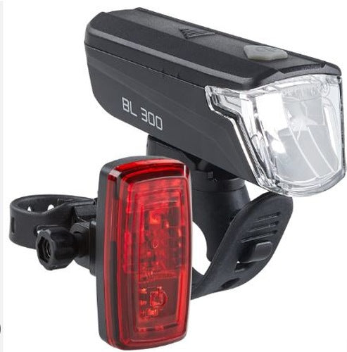 LED frontlygte spotlight B R BL300 1 LED 30 lux + vertiko 3 LED a.light 15 lux batteri stvzo