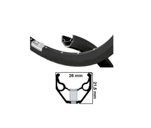 Ryde fælg aluminium 28 sp. 36 14 (21-622) zac421 skive 26mm sort hætte