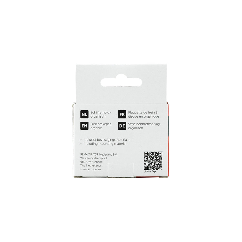 Rema tip top holland b.v. simson 020240 skivebremseklods organisk