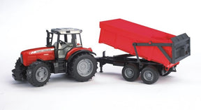 Bruder Massey Ferguson traktor rød 7480 med trailer