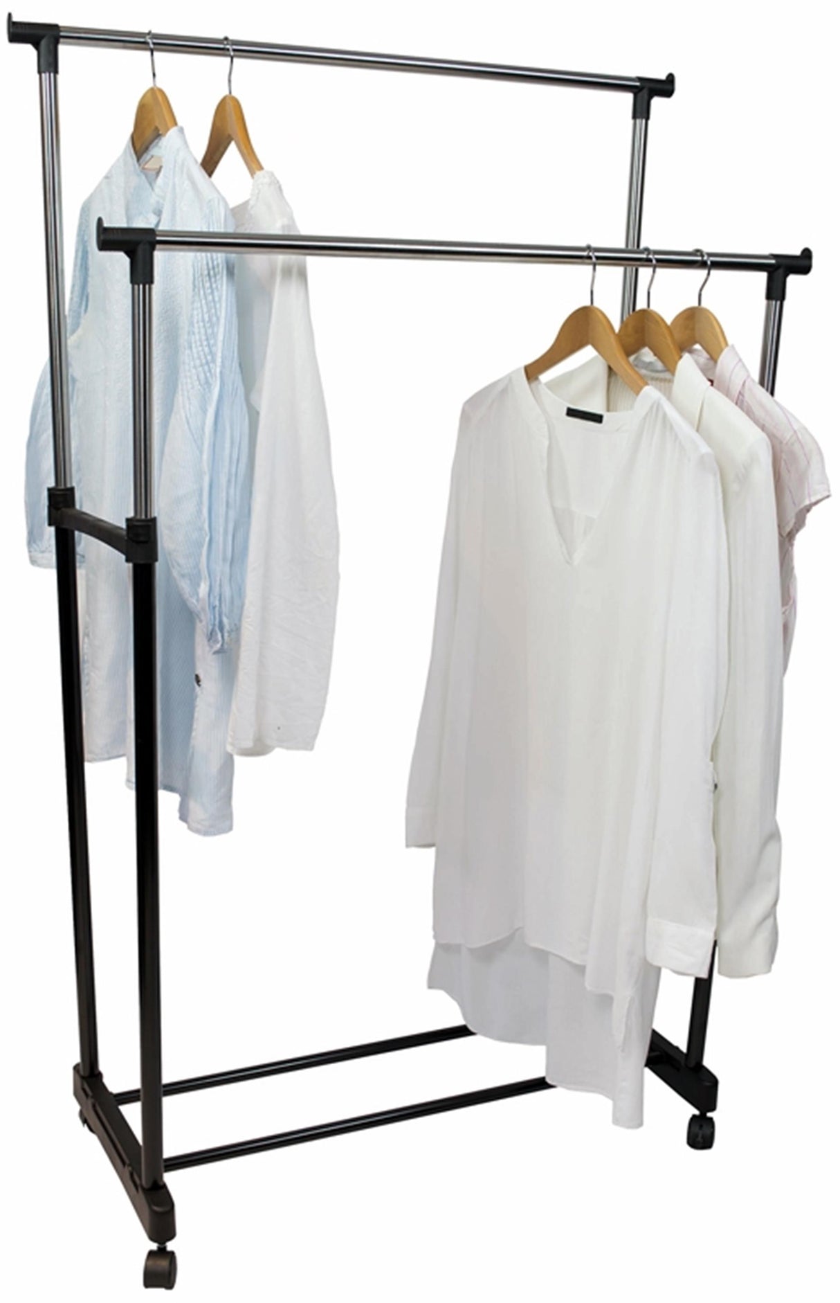 Tøjstativ justerbar dobbelt 145x43x160cm