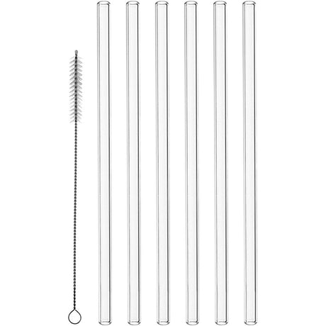 Montana glas sugerør 6 stk 23cm med børste
