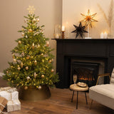 Decoris ubrydelige julekuglesæt 59 assorterede bolde med 1 spids lys guldperle-smørkarmel