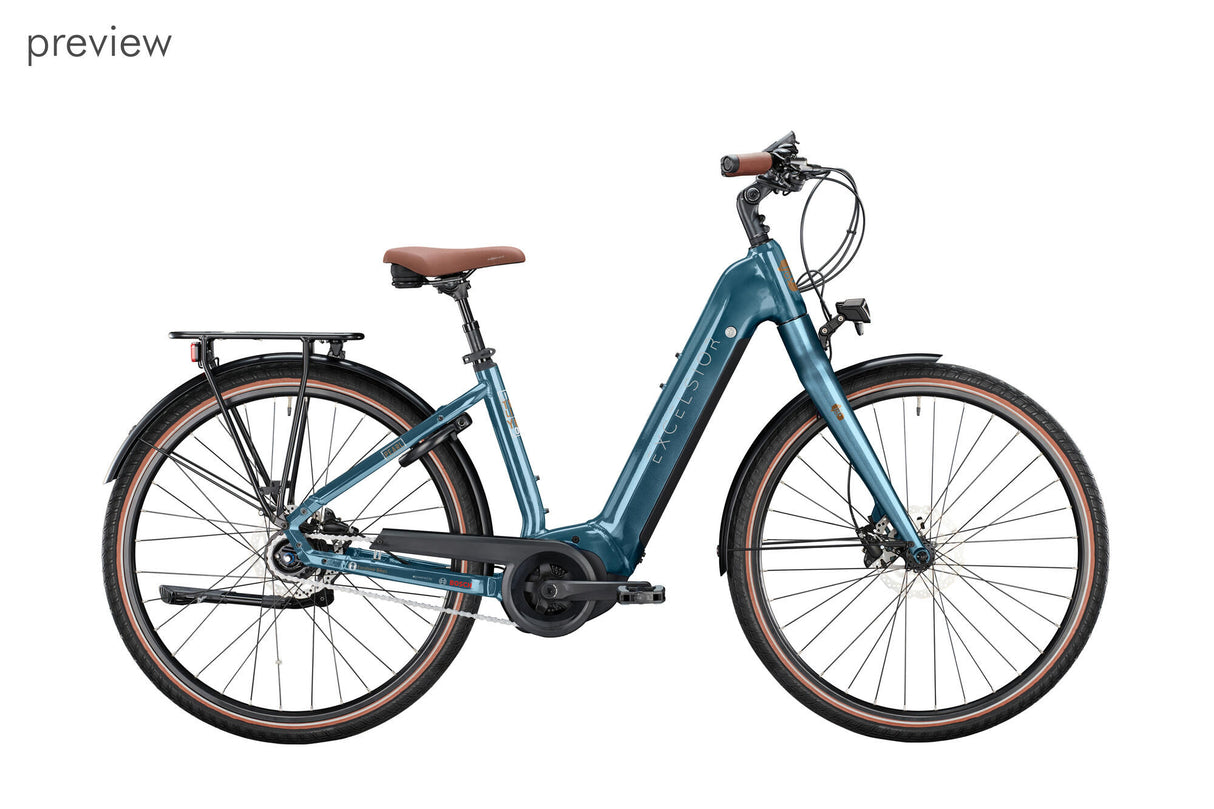 Excelsior elektrisk bycykel pearl luxury (#1) ebike excels.pearl luxury 28 54 wave 5sp gråblå