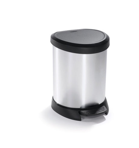 Curver decobin pedalspand - 5l - metallisk