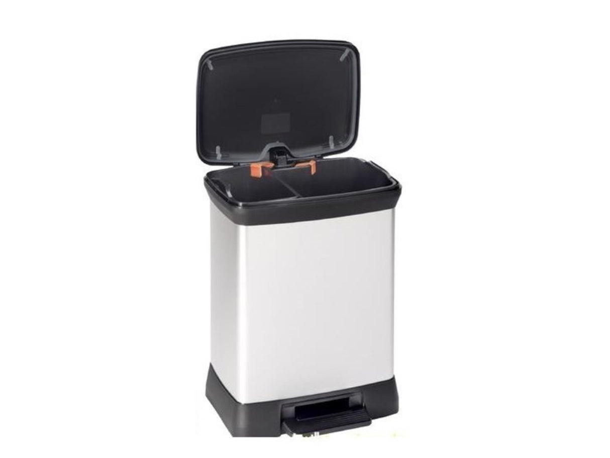 Curver decobin duo skraldespandsaffaldsudskiller - 10l + 18l - metallisk